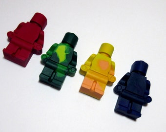 Set of 4 Large Lego Men Crayons