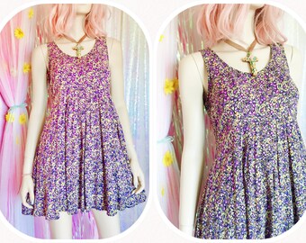 All That Jazz 90s grunge skater dress, grunge babydoll dress, 90s floral dress, 90s dress, 90s grunge 90s clothing gypsy dress