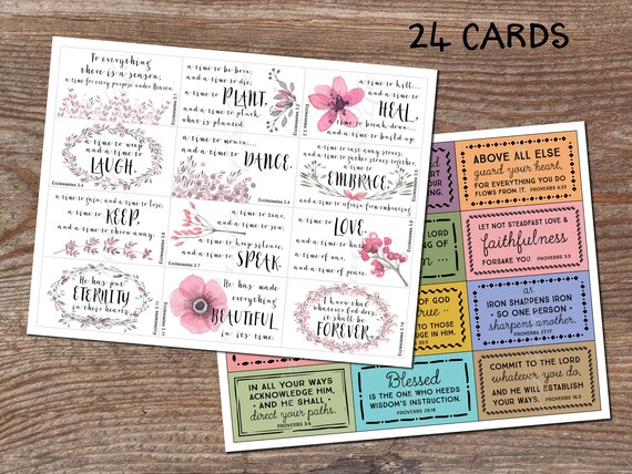 Bible verse notes. Lunchbox cards. Instant download printable