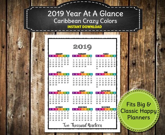 2019 PRINTABLE Caribbean Color Calendar 2019 Wall Calendar 2019 PRINTABLE Caribbean Color Calendar 2019 Wall Calendar