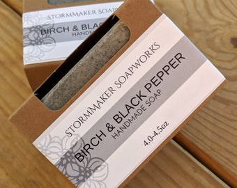 Birch & Black Pepper, Handmade Soap, Palm Free