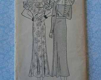 B38" 1930s Dress -Duchess de Crussol pattern- Pictorial Review pattern 6459 UNCUT