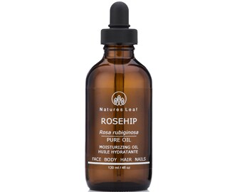 Rosehip Oil, Organic, Unrefined, Cold Pressed, 100% Pure, Anti-Aging Facial Moisturizer by Natures Leaf