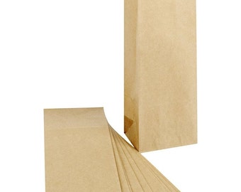 Small Paper Bags x 10 - Kraft Brown - Gift Party Wedding Favour Bag - Decorate Print Stamp
