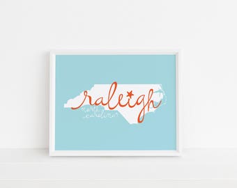 Raleigh, North Carolina Print | North Carolina | Raleigh | Printable Art | Nursery Art | Gallery Wall Art | Wall Art | Instant Download