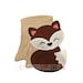 Fox with Stump Embroidery Appliqué Machine Digital File
