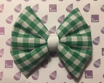 Big Green Gingham Bow (school)