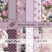 Digital Scrapbook Paper, Digital Floral Shabby Paper, Lilac Shabby Digital Paper, Lavender Paper Printable, Shabby Chic Rose Paper. No. P107