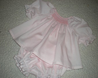 Smocked baby dress, baby, infant, bishop, diaper cover set, made to order