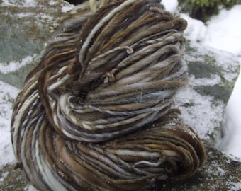 Handspun yarn, handpainted wool yarn worsted thick and thin multiple skeins available-BARRED OWL