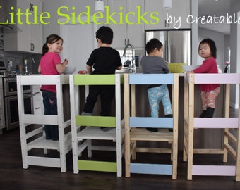 Little Sidekick a Kitchen Helper - Kitchen Learning Stool - Learning Tower - Safety stool - Vinyl lettering