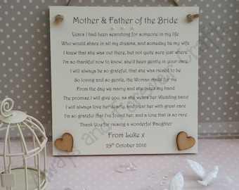 Groom gift, Mother and Father of the Bride, Thank You wedding gift, Mother of the Bride gift, Father of the Bride gift, Thank you from Groom