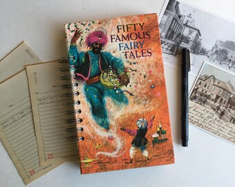 vintage Fairy Tales journal - art journal, junk journal, travel journal, smash book - upcylced hardcover book journal