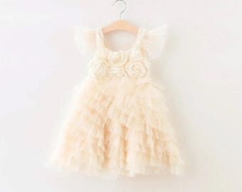 Ruffled Flower Girl Dress
