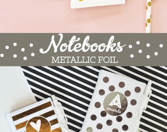 Bridesmaid Set of 8 Notebooks Custom Notebook Cheap Bridesmaid Gift Ideas for Friends Personalized Notepad Gold Notebook (EB3124) SET OF 8
