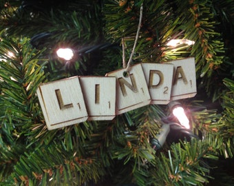 Scrabble Tiles Personalized Christmas Ornament