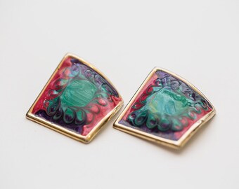 Vintage Metal Clip On Earrings 1980s 1990s