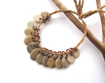 River Stone Beads Small Rock Jewelry Charms Mediterranean Beach Stone River Stone Natural Stone Pairs Tiny SMOOTH CHARMS 10-13 mm