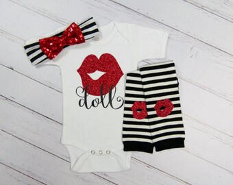 Baby Girl Clothes, Girls Clothing, Infant Girl Clothes, New Baby Gift, Doll Baby Lips Outfit, Unique Baby Gift, Newborn Baby Girl, Hip Baby