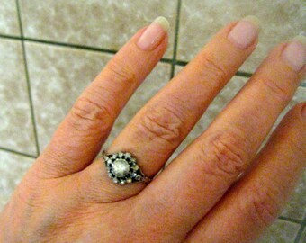 Antique ring Old cut diamond 14k