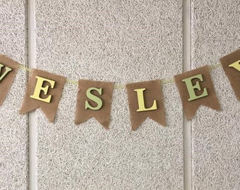 Thick Chipboard on Burlap Banner