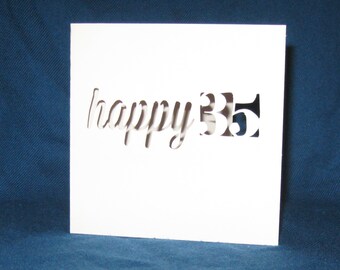 Custom Happy Birthday Card, Hand Cut Card