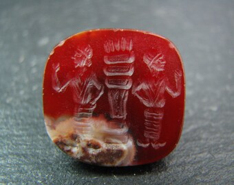 A Gandhara carnelian intaglio circa 1800's. FREE SHIPPING.