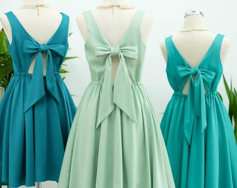 Sage green dress sage green bridesmaid dresses green party dress green prom dress green cocktail dress green backless dress sage dress