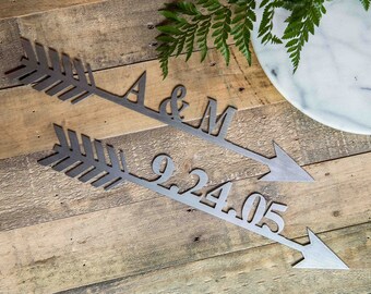 16" Custom Personalized Metal Arrow w/ Name or Date