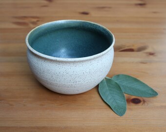 Speckled green ceramic bowl, cactus planter, succulent planter, handmade pottery