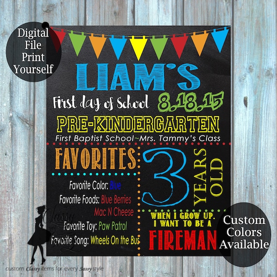 First Day Of School Chalkboard Sign 181