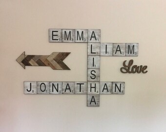 ON SALE Free Shipping, Large Scrabble Tiles, scrabble tiles, scrabble, scrabble letters, scrabble wall art, home decor, large scrabble,