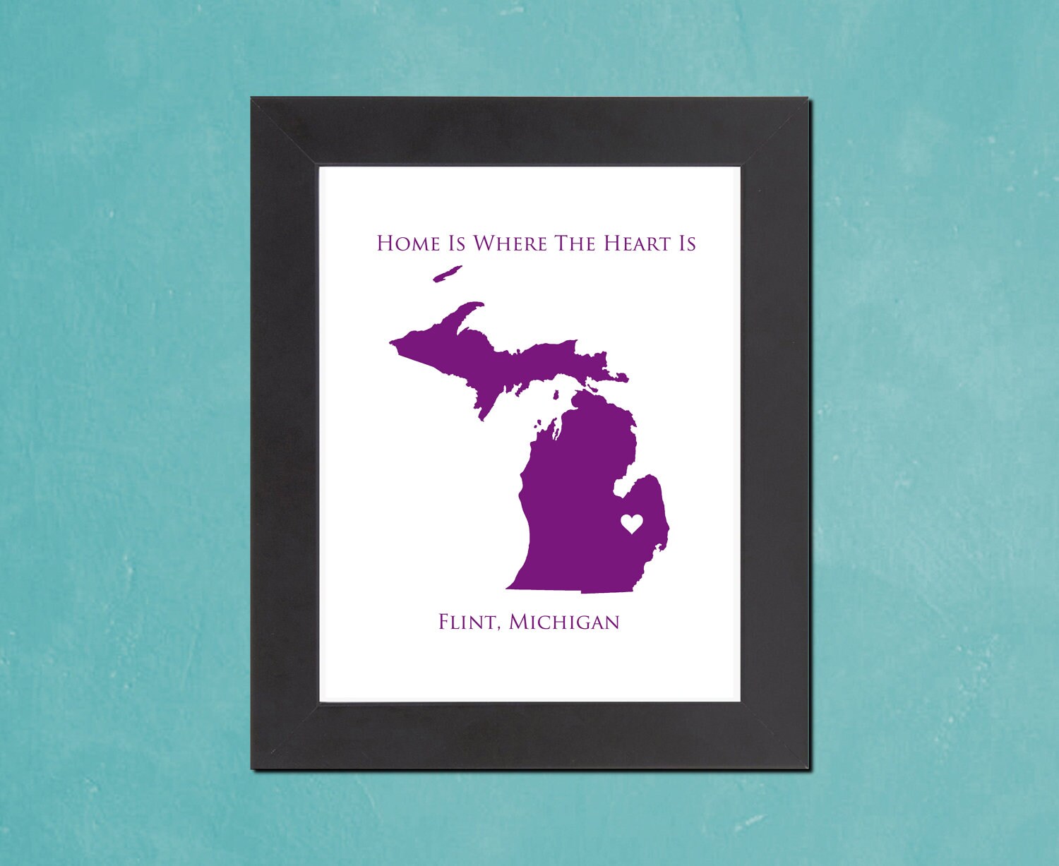 Michigan Home Is Where The Heart Is 8.5x11 Personalized