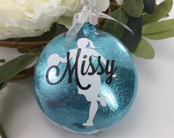 Basketball Girl Glitter Ornament, Personalized glitter ornaments, basketball gift, gifts for basketbal players, sports gift, monogrammed