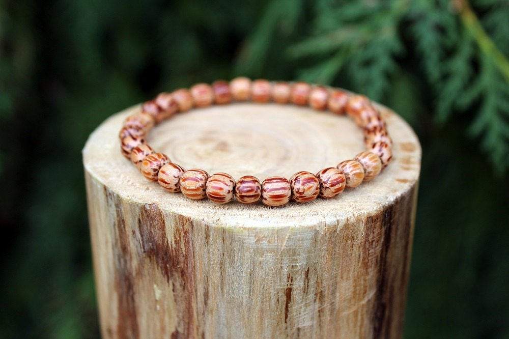 Palm Wood Bracelet Palm Wood Wood Bead Bracelet Wood