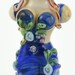Handmade Lampwork Focal Bead, Denim Blue Goddess Bead