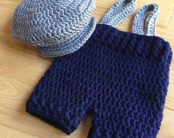 Crochet Newborn Newspaper boy outfit