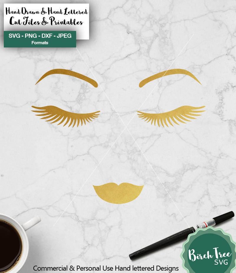 Download Eyelashes SVG Lips SVG Female Face SVG Eyelashes Cutting