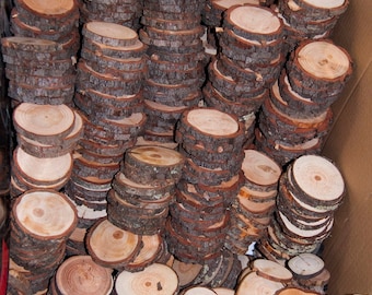 100 Wood Slice Seconds, Discount Woodslices, Assorted Pack of Wood Slices, Tree Slices, Branch Slices, Bulk Wood Slices, Wood Rounds