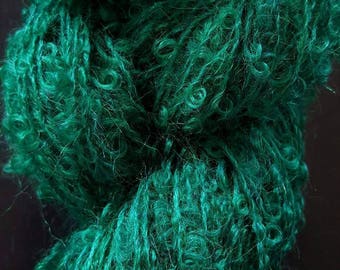 Emerald Green Boucle Mohair Skein (3 oz, 220 yards)