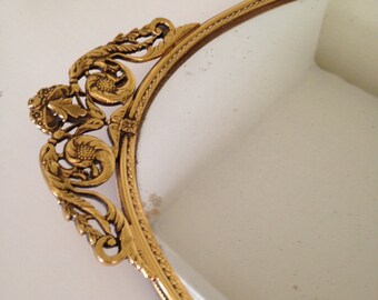 Beautiful vintage table dresser floral mirror