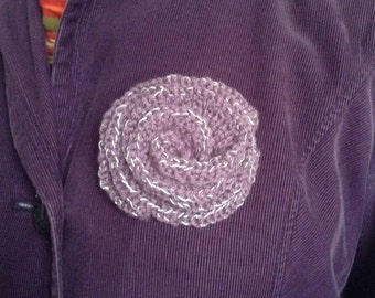 Reflective purple flower brooch