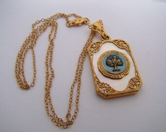 Vintage Mother of Pearl National Congress of Parents and teachers Necklace