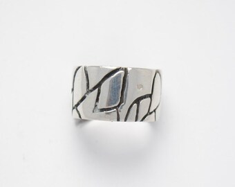 Silver ring - large ring - vintage ring - woman ring - big ring