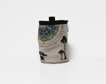 California Earthy Green Rock Climbing Chalk Bag Outside Drawstring
