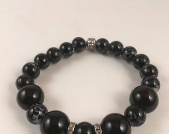 Black Speckled bracelet #200