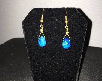 Blue teardrop earrings