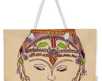 24" x 16" Oversized Weekender Tote Bag - Spiritual Fantasy Art Design