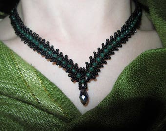 St. Petersburg necklace in black and green jade