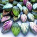 25 Olive Vitail Matte Czech Glass Leaf Size 12x7mm